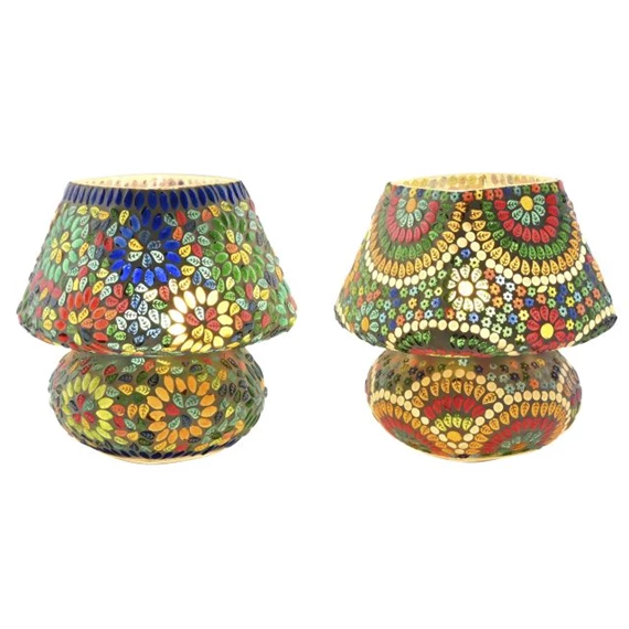 Lámpa asztali, mintás 19x19x22 cm 2 féle