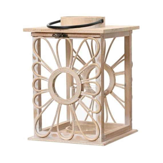 Lámpás fa 9,5x9,5x30 cm natúr