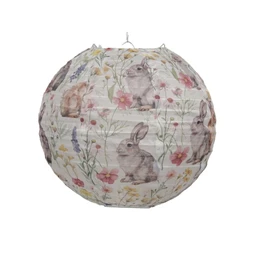 Lampion gömb nyúl mintával 25 cm