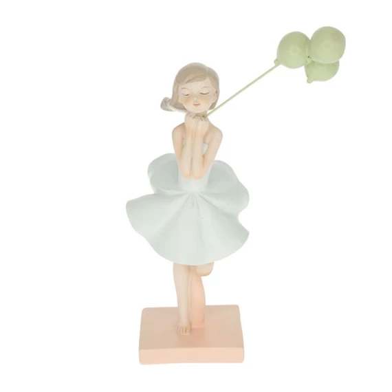 Lány lufival álló 8x7x24 cm