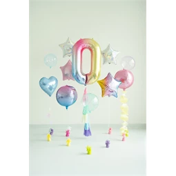 Lufi 0-ás szám fólia 86 cm pasztell szivárvány