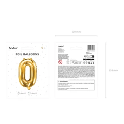 Lufi 0-ás szám fólia 35 cm arany