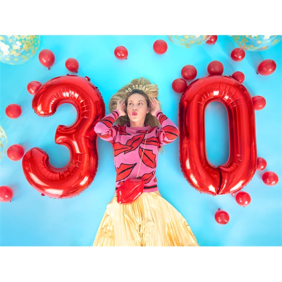 Lufi 0-ás szám fólia 86 cm piros