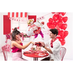 Lufi 16 hüvelykes szívek pasztell piros S/6