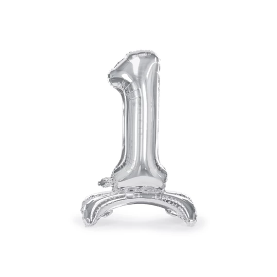 Lufi 1-es szám álló fólia 70 cm ezüst