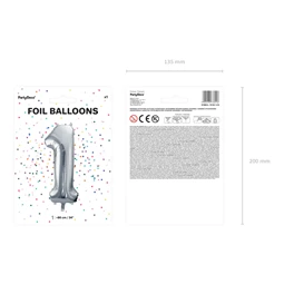 Lufi 1-es szám fólia 86 cm ezüst