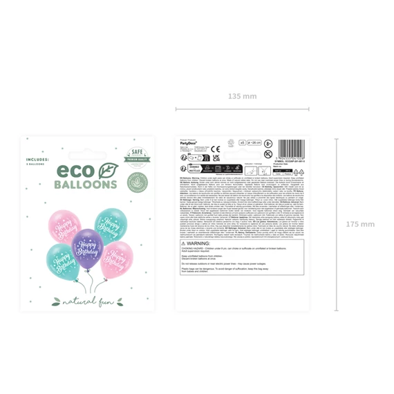 Lufi 26 cm boldog születésnapot rózsaszín S/5