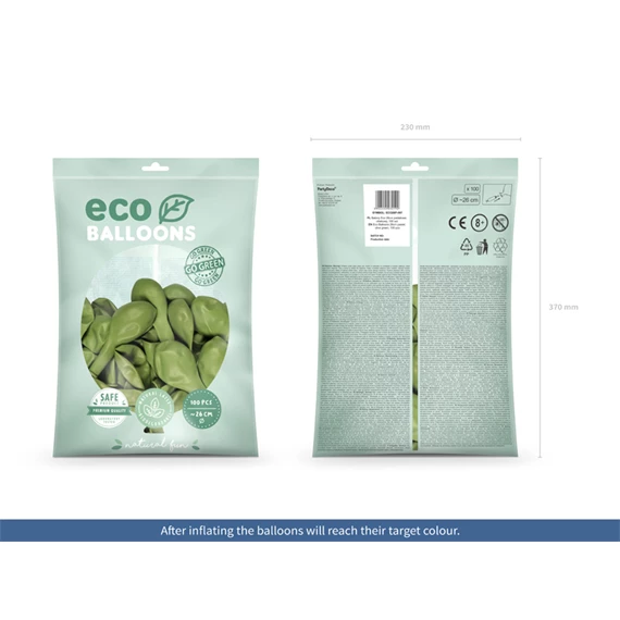 Lufi 26 cm pasztell olíva zöld S/100