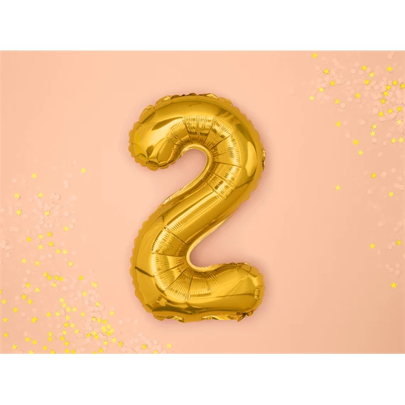 Lufi 2-es szám fólia 35 cm arany