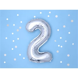 Lufi 2-es szám fólia 35 cm ezüst