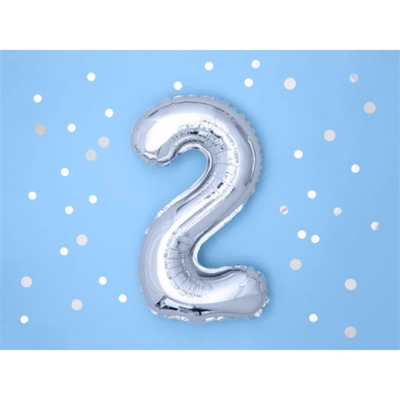 Lufi 2-es szám fólia 35 cm ezüst