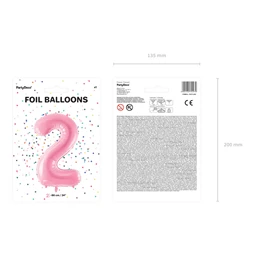 Lufi 2-es szám fólia 86 cm rózsaszín
