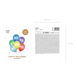 Lufi erős 30 cm 10. születésnap fémes mix S/6