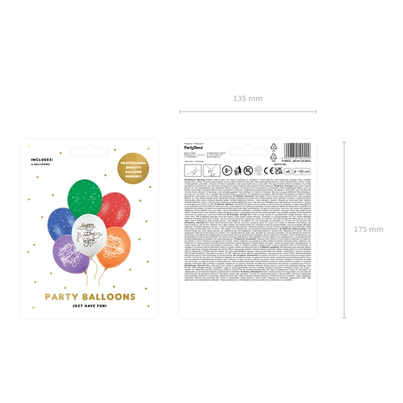 Lufi 30 cm boldog születésnapot mix S/6