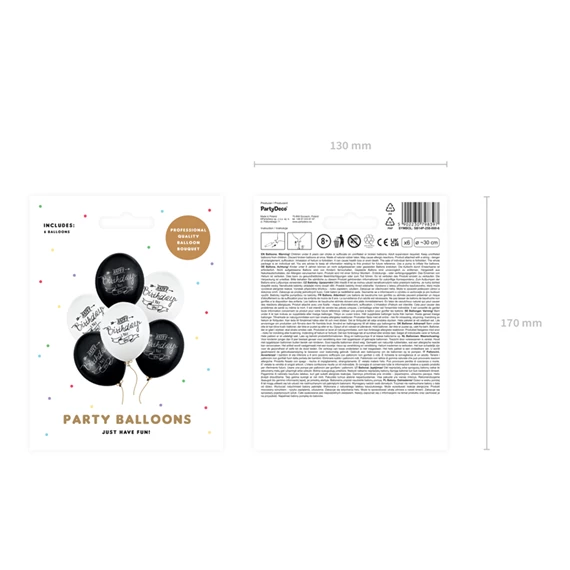 Lufi 30 cm boldog születésnapot pasztell mix S/6