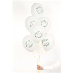 Lufi 30 cm elsőáldozás pasztell fehér S/6