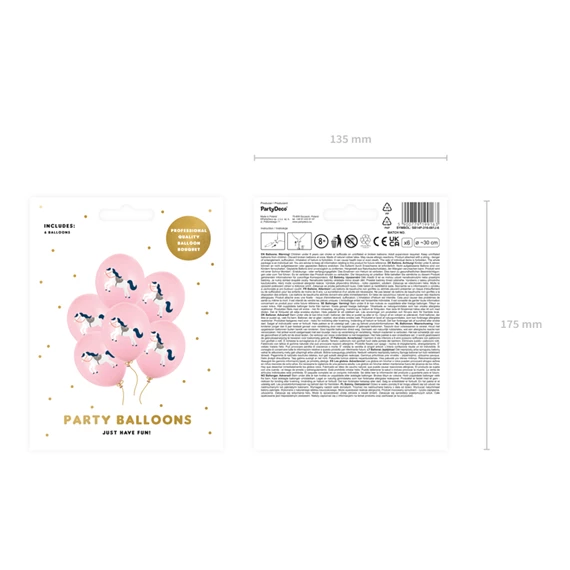 Lufi 30 cm kis ló pasztell halvány rózsaszín S/6