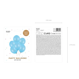 Lufi 30 cm pöttyös pasztell babakék S/6