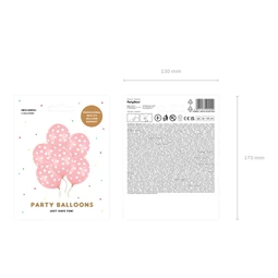 Lufi 30 cm pöttyös pasztell babarózsaszín S/6