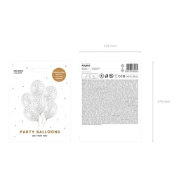 Lufi 30 cm pöttyös pasztell tiszta fehér S/6