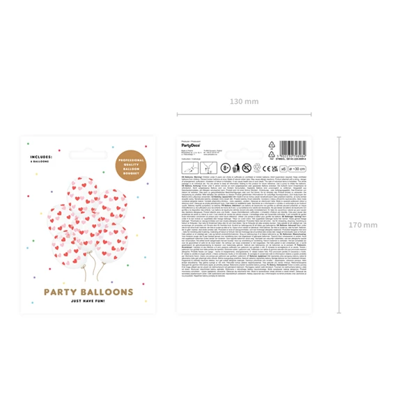 Lufi erős 30 cm szívek kristálytiszta S/6