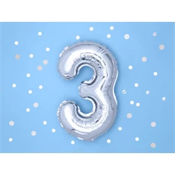 Lufi 3-as szám fólia 35 cm ezüst