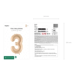 Lufi 3-as szám fólia 72 cm bézs