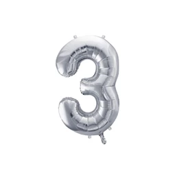 Lufi 3-as szám fólia 72 cm ezüst