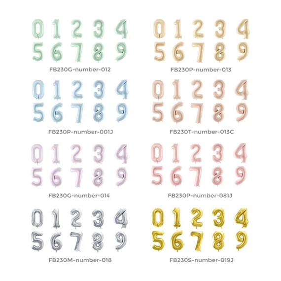 Lufi 3-as szám fólia 72 cm ezüst