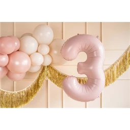 Lufi 3-as szám fólia 72 cm világos rózsaszín