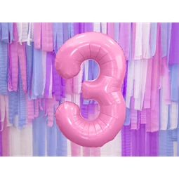 Lufi 3-as szám fólia 86 cm rózsaszín