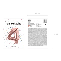 Lufi 4-es szám fólia 86 cm rózsaarany