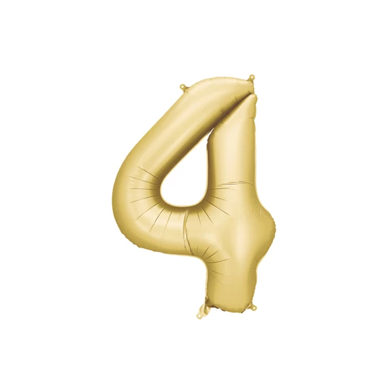 Lufi 4-es szám fólia 86 cm arany