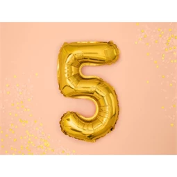 Lufi 5-ös szám fólia 35 cm arany