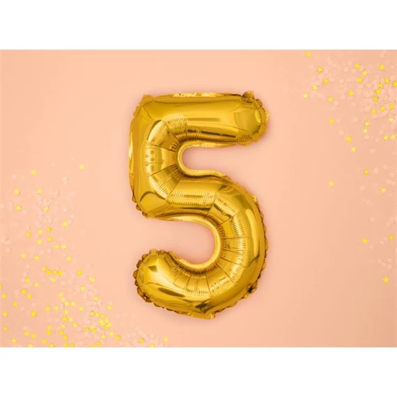 Lufi 5-ös szám fólia 35 cm arany