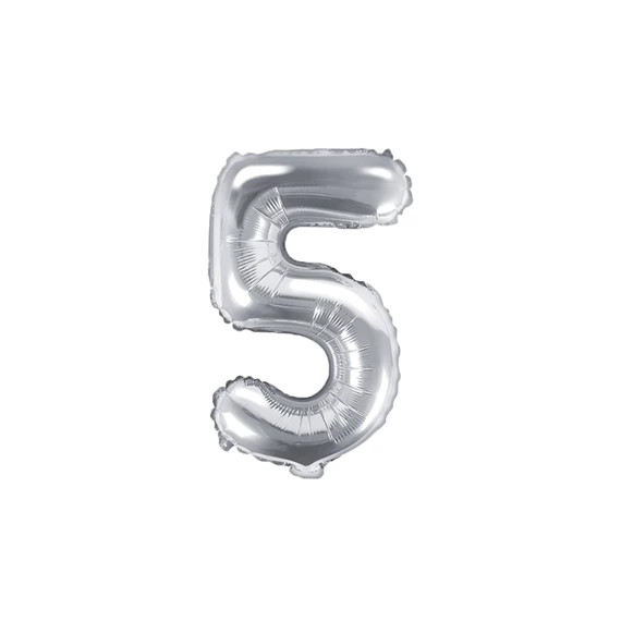 Lufi 5-ös szám fólia 35 cm ezüst