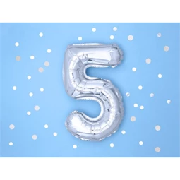 Lufi 5-ös szám fólia 35 cm ezüst