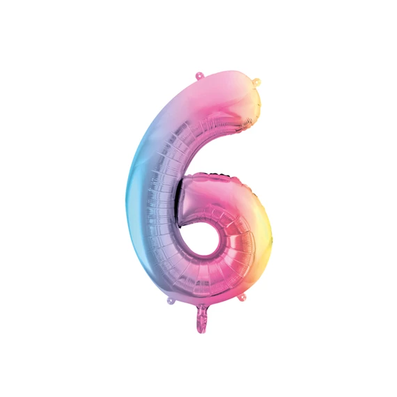 Lufi 6-os szám fólia 86 cm pasztell szivárvány