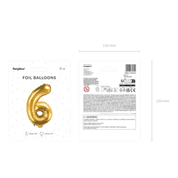 Lufi 6-os szám fólia 35 cm arany