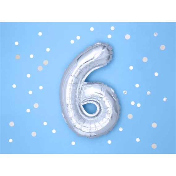 Lufi 6-os szám fólia 35 cm ezüst