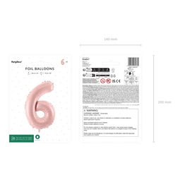 Lufi 6-os szám fólia 72 cm világos rózsaszín