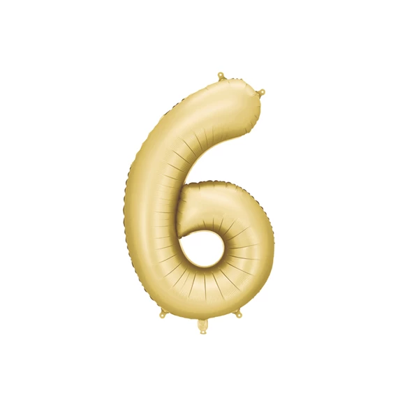 Lufi 6-os szám fólia 86 cm arany