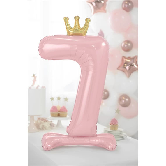 Lufi 7-es szám álló fólia 84 cm világos rózsaszín