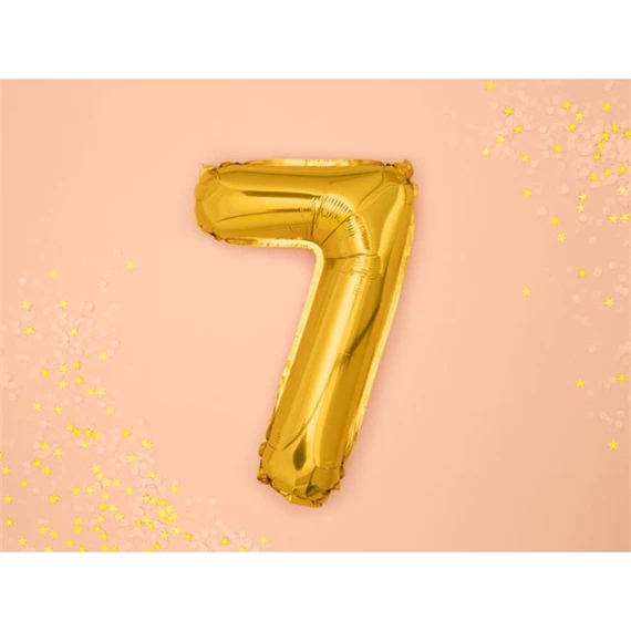 Lufi 7-es szám fólia 35 cm arany