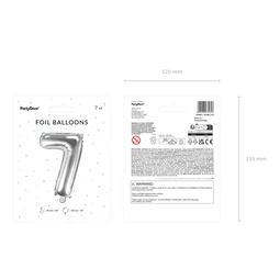 Lufi 7-es szám fólia 35 cm ezüst