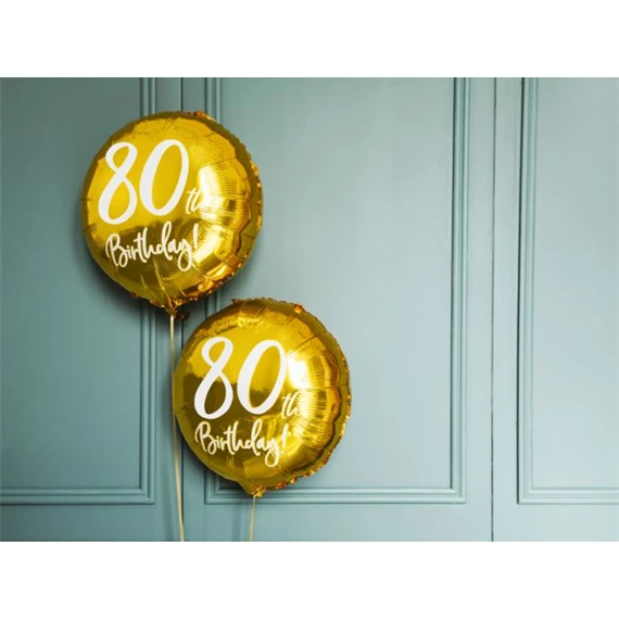 Lufi 80, születésnap fólia arany 45 cm