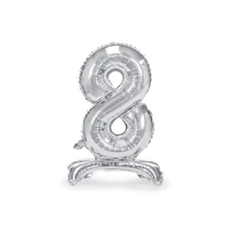 Lufi 8-as szám álló fólia 70 cm ezüst