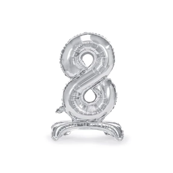 Lufi 8-as szám álló fólia 70 cm ezüst