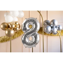 Lufi 8-as szám fólia 72 cm ezüst