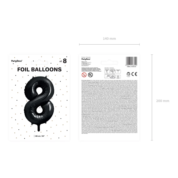 Lufi 8-as szám fólia 86 cm fekete